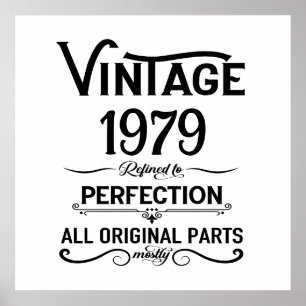 Persoonlijke vintage 45e verjaardag cadeaus zwart poster