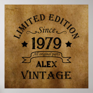 Persoonlijke vintage 45e verjaardagscadeaus poster