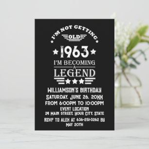 Persoonlijke vintage 60e verjaardag cocktailparty kaart