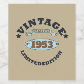 Persoonlijke vintage 70e verjaardag wijn etiket (Enkel label)