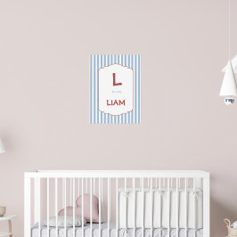 Persoonlijke vintage alfabetkinderkamer, aangepast poster