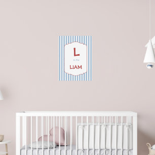 Persoonlijke vintage alfabetkinderkamer, aangepast poster