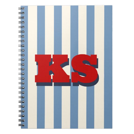 Persoonlijke Vintage Americana Aangepaste Initiale Notitieboek (Voorkant)