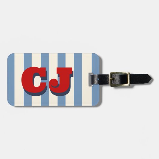 Persoonlijke vintage Americana monogram beginlette Bagagelabel (Voorkant horizontaal)