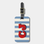 Persoonlijke vintage Americana monogram beginlette Bagagelabel (Voorkant verticaal)