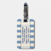 Persoonlijke vintage Americana monogram beginlette Bagagelabel (Achterkant verticaal)