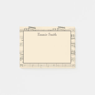 Persoonlijke vintage antieke bladmuziek post-it® notes