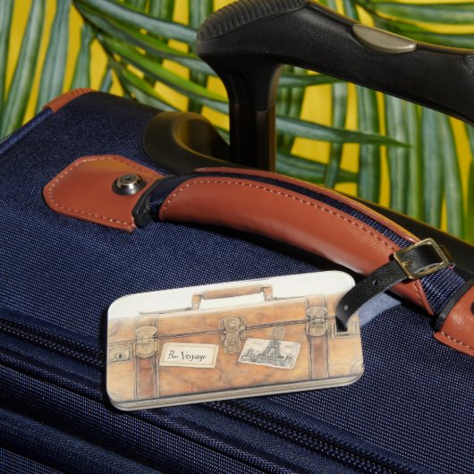 Persoonlijke vintage bagtag bagagelabel (Voorkant Insitu 3)