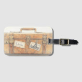 Persoonlijke vintage bagtag bagagelabel (Voorkant (horizontaal))