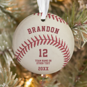 Persoonlijke Vintage Baseball Stiksels Foto Ornament