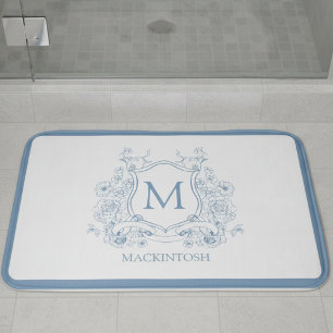 Persoonlijke vintage blauwe badmat