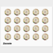 Persoonlijke vintage bloem botanisch ronde sticker (Vel)