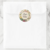 Persoonlijke vintage bloem botanisch ronde sticker (Tas)