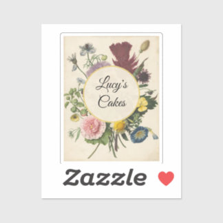 Persoonlijke vintage bloem botanische vinyl sticker