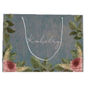 Persoonlijke vintage bloemengrote cadeautas (Achterkant)
