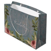 Persoonlijke vintage bloemengrote cadeautas (Achterkant Gekanteld)