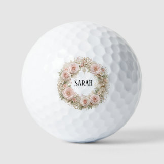 persoonlijke vintage bloemenkrans golfbal golfballen