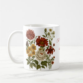 Persoonlijke vintage bloemenmok, cadeau met eigen koffiemok