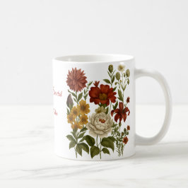 Persoonlijke vintage bloemenmok, cadeau met eigen koffiemok