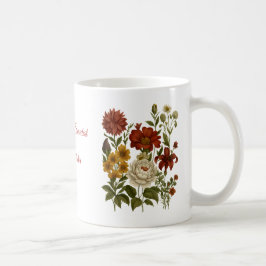Persoonlijke vintage bloemenmok, cadeau met eigen koffiemok