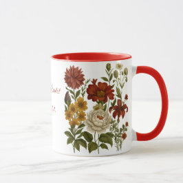 Persoonlijke vintage bloemenmok, cadeau met eigen mok