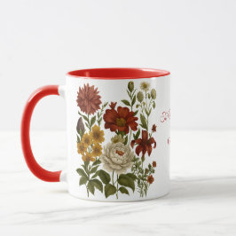 Persoonlijke vintage bloemenmok, cadeau met eigen mok