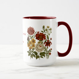 Persoonlijke vintage bloemenmok, cadeau met eigen mok