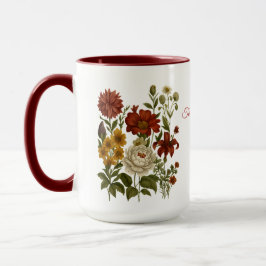 Persoonlijke vintage bloemenmok, cadeau met eigen mok