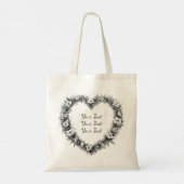 Persoonlijke Vintage Bloemhart Tote Bag (Achterkant)