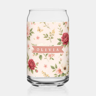 Persoonlijke Vintage Bloemige Romantische Naam Cad Blikvorm Glas