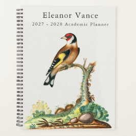 Persoonlijke vintage botanische vogel academisch planner