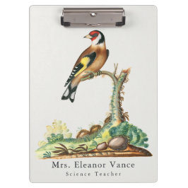 Persoonlijke vintage botanische vogel leraar klembord