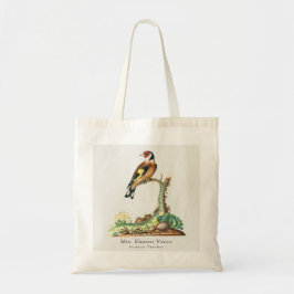 Persoonlijke Vintage Botanische Vogel Leraar Tote Bag