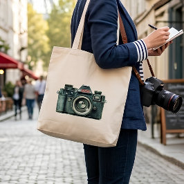 Persoonlijke vintage cameratas grote tote bag