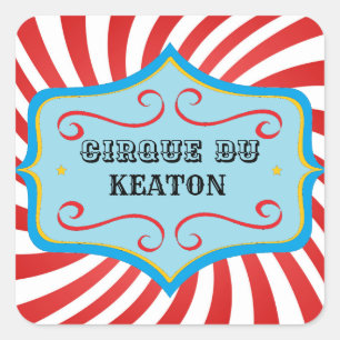 Persoonlijke Vintage Circus Party Stickers