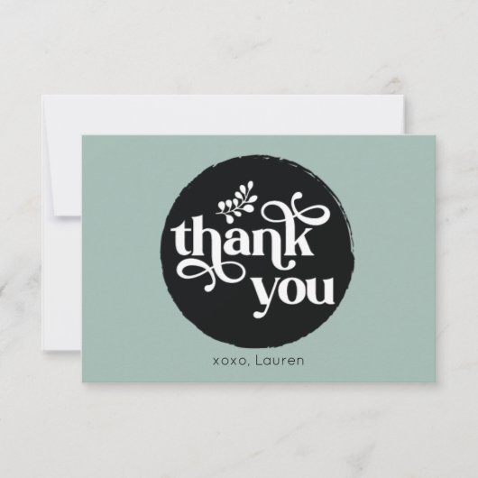 Persoonlijke Vintage Cirkel Platte Bedankt (Voorkant)