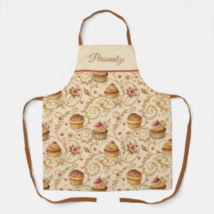Persoonlijke Vintage Cupcake Swirl Bak Elegantie Schort