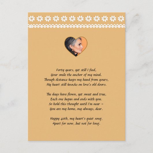 Persoonlijke Vintage Daisy 40e verjaardag Briefkaart (Voorkant)