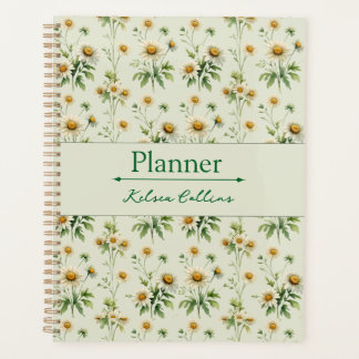 Persoonlijke Vintage Daisy Sage Groene Planner