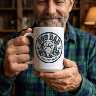 Persoonlijke Vintage Dog Dad Social Club Koffiemok