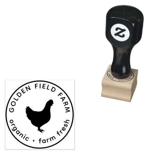 Persoonlijke Vintage Ei Kip Rubberstempel (Gestempeld)