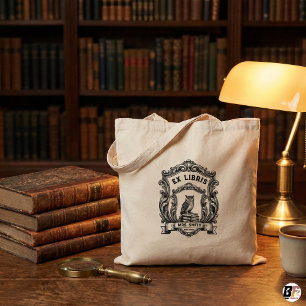 Persoonlijke Vintage Ex Libris Uil Dark Academia C Tote Bag