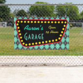 Persoonlijke vintage garagerekbanner spandoek (Insitu)