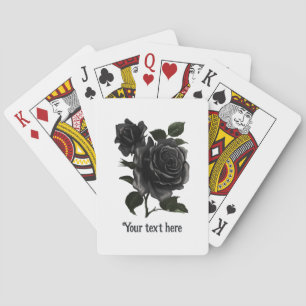 Persoonlijke Vintage Gothic Zwarte Rozen Pokerkaarten