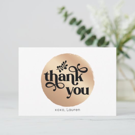 Persoonlijke Vintage Gouden Cirkel Platte Bedankt (Staand voorkant)