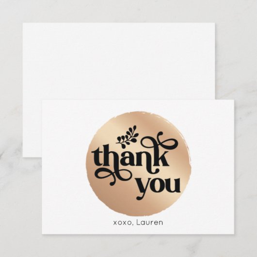 Persoonlijke Vintage Gouden Cirkel Platte Bedankt (Voorkant / Achterkant)