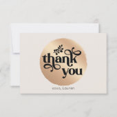 Persoonlijke Vintage Gouden Cirkel Platte Bedankt (Voorkant)