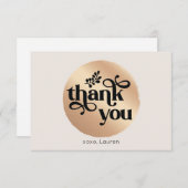 Persoonlijke Vintage Gouden Cirkel Platte Bedankt (Voorkant / Achterkant)