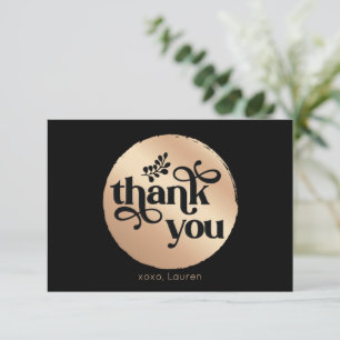 Persoonlijke Vintage Gouden Cirkel Platte Dank Je Bedankkaart