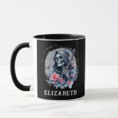 Persoonlijke Vintage Grim Reaper Bloem Glitter Mok (Links)